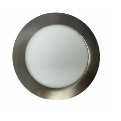 PANNELLO LED SLIM 18W INCASSO TONDO BORDO SILVER LUCE 3000K 4000K 6500K P205AA