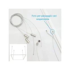 PANNELLO LED TELAIO LUMINOSO CORNICE 60X60 CM 48 W 5700LM LAMPADARIO SOSPENSIONE TOT