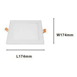 PANNELLO LED 12WATT DA INCASSO QUADRATO BIANCO 174MM LUCE 3000K-6500K IP20 00090