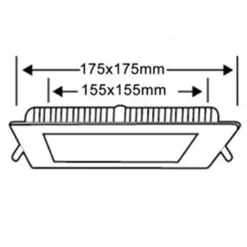 PANNELLO SMD LED QUADRATO INCASSO 12W CON DRIVER CCT 4000K 3000K 6500K P155A-Q3C
