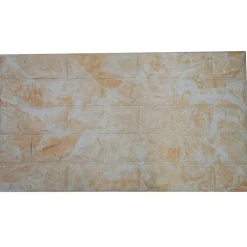 PANNELLO 77X70CM MATTONI BEIGE CARTA PARATI PVC MATTONCINI 3D ADESIVA MURO