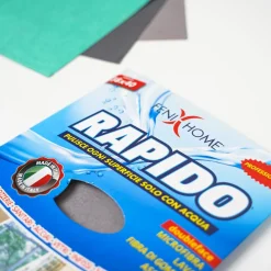 PANNO RAPIDO 3 PZ LAVA SGRASSA E ASCIUGA IN MICROFIBRA FIBRA DI GOMMA MULTIUSO