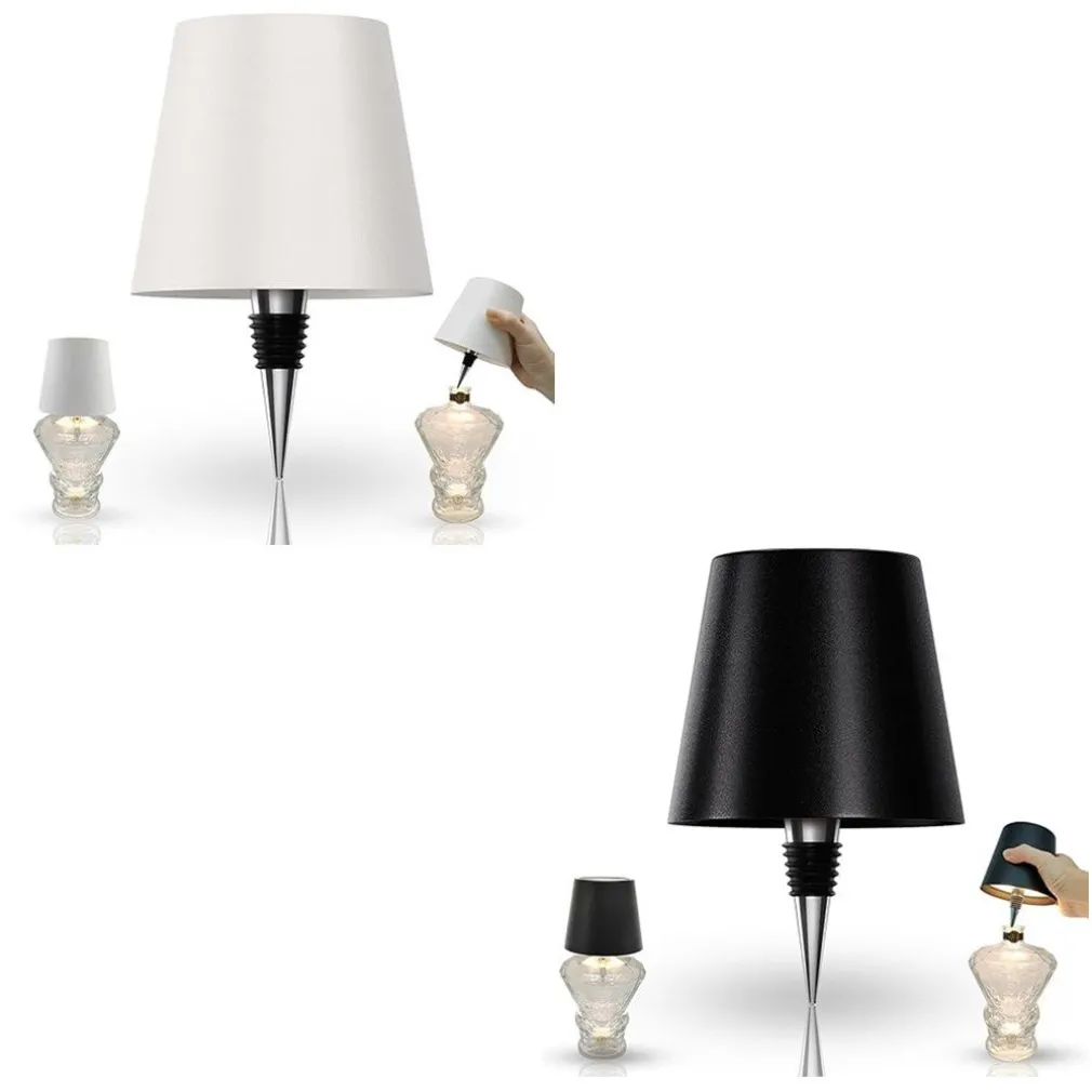 PARALUME PER BOTTIGLIA VINO A LED RICARICABILE DIMMERABILE LUCE SENZA FILI BAR SOGGIORNO