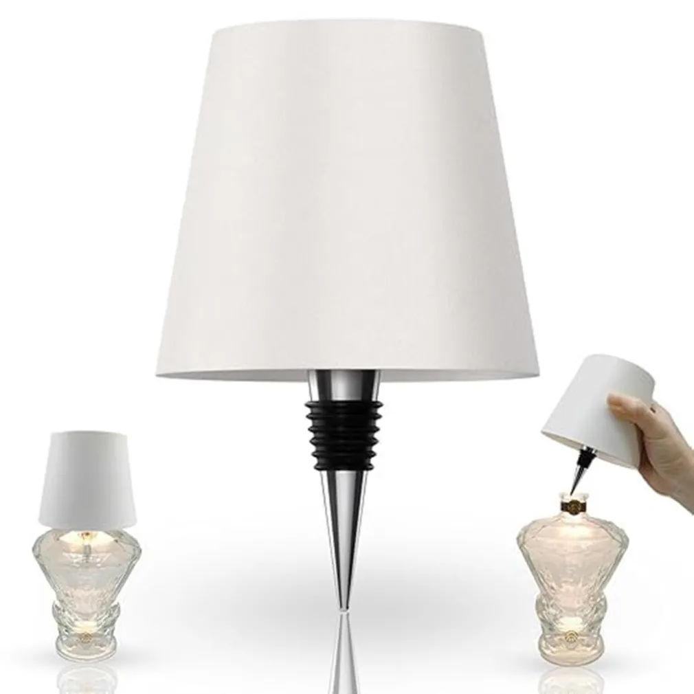 PARALUME PER BOTTIGLIA VINO A LED RICARICABILE DIMMERABILE LUCE SENZA FILI BAR SOGGIORNO