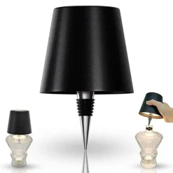 PARALUME PER BOTTIGLIA VINO A LED RICARICABILE DIMMERABILE LUCE SENZA FILI BAR SOGGIORNO