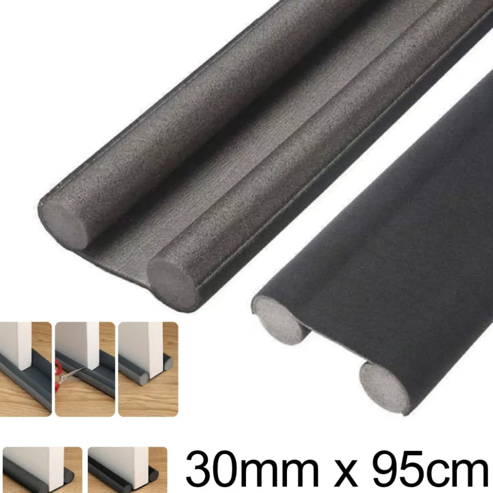 PARASPIFFERI SOTTOPORTA PER PORTE 95 CM DOPPIA GUARNIZIONE ANTIRUMORE NERO