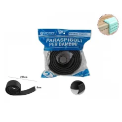 PARASPIGOLI SICUREZZA BORDO TAVOLO COPRISPIGOLI NERO BAMBINI NEONATI 2MX8CM 69638
