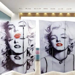 PARAVENTO SEPARE DIVISORIO CON 3 PANNELLI 180X120CM STAMPA F R MARILYN MONROE