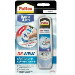 PATTEX BAGNO SANO RENEW SIGILLANTE BIANCO SILICONE IMPERMEABILE ANTIMUFFA 100 ML