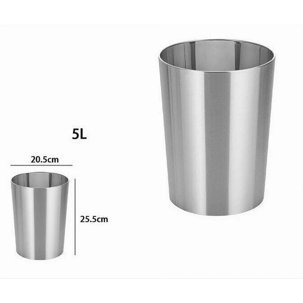 PATTUMIERA ACCIAIO 5 LITRI BIDONE CESTINO SPAZZATURA BAGNO CUCINA CROMATO 87462