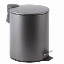 PATTUMIERA ACCIAIO A PEDALE 5LT BIDONE CESTINO SPAZZATURA BAGNO CASA GRIGIO 87452