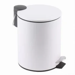 PATTUMIERA ACCIAIO A PEDALE 3LT BIDONE CESTINO SPAZZATURA BAGNO CASA BIANCO 87449