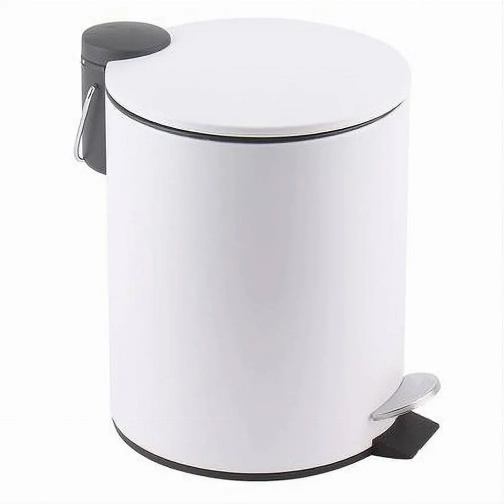 PATTUMIERA ACCIAIO PEDALE 5 LT BIDONE CESTINO SPAZZATURA BAGNO CASA BIANCO 87450
