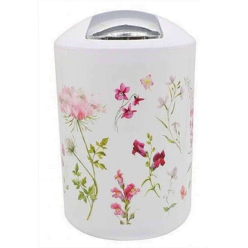 PATTUMIERA CESTINO SECCHIO RIFIUTI GETTACARTE ACCESSORIO BAGNO CON FIORI 69927