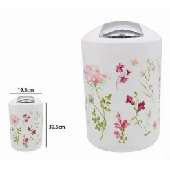 PATTUMIERA CESTINO SECCHIO RIFIUTI GETTACARTE ACCESSORIO BAGNO CON FIORI 69927