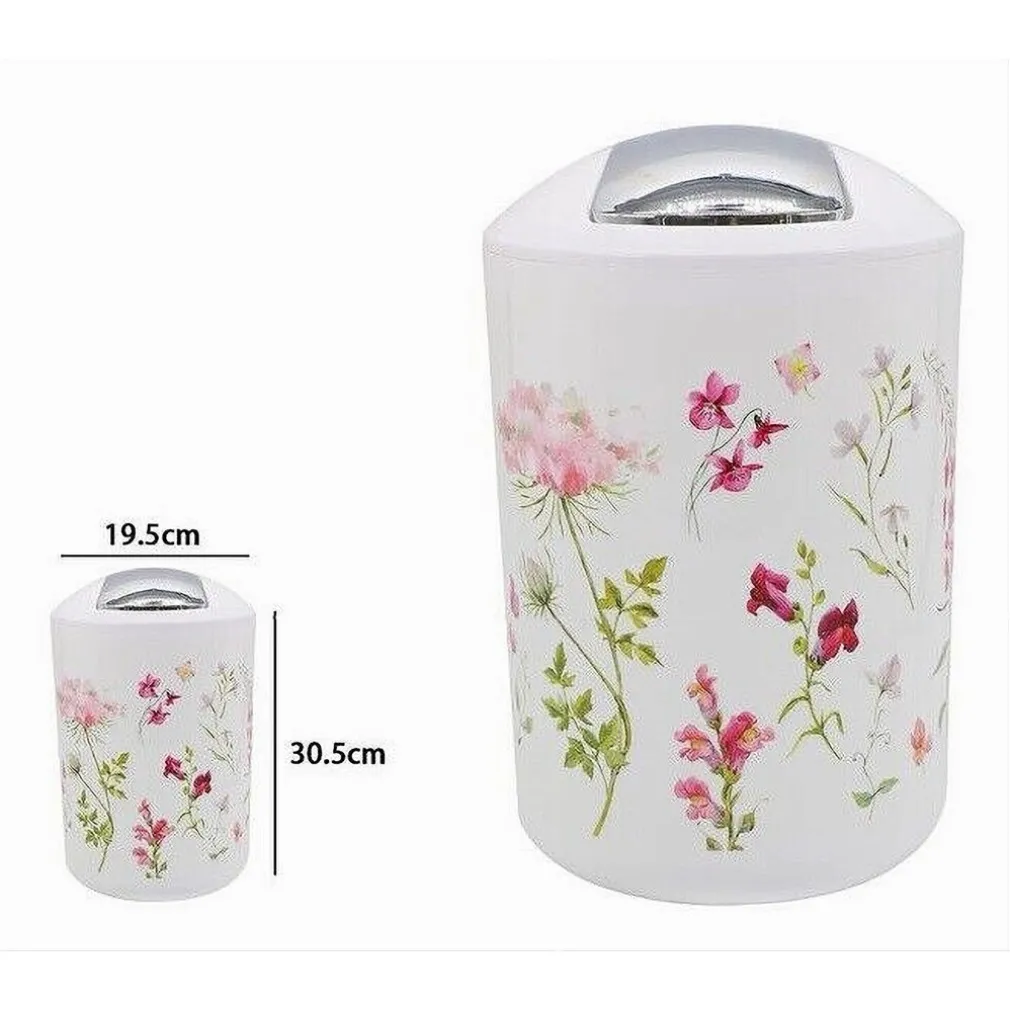 PATTUMIERA CESTINO SECCHIO RIFIUTI GETTACARTE ACCESSORIO BAGNO CON FIORI 69927