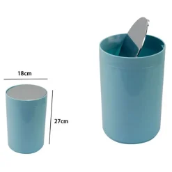 PATTUMIERA CESTINO SECCHIO RIFIUTI CELESTE ARREDO BAGNO COPERCHIO BASCULANTE 79891