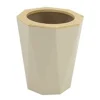 PATTUMIERA CESTINO SPAZZATURA A CILINDRO ESAGONALE GEOMETRICO BEIGE LEGNO DA BAGNO 10845