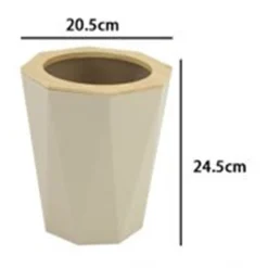 PATTUMIERA CESTINO SPAZZATURA A CILINDRO ESAGONALE GEOMETRICO BEIGE LEGNO DA BAGNO 10845