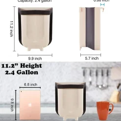 PATTUMIERA DA CUCINA CESTINO SPAZZATURA SOSPESO PIEGHEVOLE IN PLASTICA DA ANTA