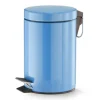 PATTUMIERA IN ACCIAIO A PEDALE 3 LITRI BIDONE CESTINO SPAZZATURA BLU PER BAGNO