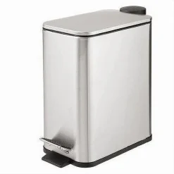 PATTUMIERA IN ACCIAIO A PEDALE 5LITRI BIDONE CESTINO SPAZZATURA RETTANGOLO 87447