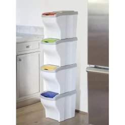 PATTUMIERA PER RACCOLTA DIFFERENZIATA 4 COLORI VERTICALE BIDONI SPAZZATURA 80 LT