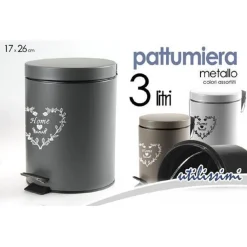 PATTUMIERA PORTASPAZZATURA 17X26CM 3LT DELUXE MODERNO CLASSICO COLORI ASS 664465