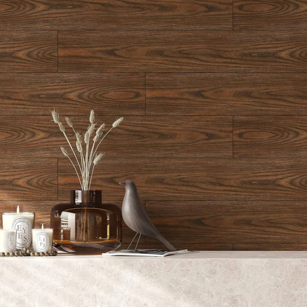 PAVIMENTO FINTO PARQUET EFFETTO LEGNO PIASTRELLE ADESIVE 15X90CM SPESSORE 6MM