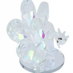 PAVONE CRISTALLO BOMBONIERA REGALO DECORAZIONE VETRO BATTESIMO MATRIMONIO 7 CM