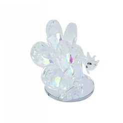 PAVONE CRISTALLO BOMBONIERA REGALO DECORAZIONE VETRO BATTESIMO MATRIMONIO 7 CM