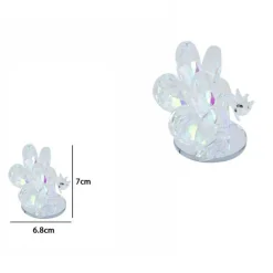 PAVONE CRISTALLO BOMBONIERA REGALO DECORAZIONE VETRO BATTESIMO MATRIMONIO 7 CM