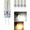 5pcs PEZZI DC12V 3014 SMD G4 Lampadina a led Luminosa 3W Bianco Caldo Freddo