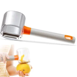 PELAPATATE PELA FRUTTA ORTAGGI CON LAMA E CONTENITORE ACCESSORIO DA CUCINA