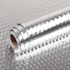 PELLICOLA PROTETTIVA ADESIVA PER CUCINA FOGLIO CARTA ALLUMINIO IMPERMEABILE 40X2