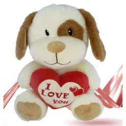 PELUCHE CANE CON CUORE SCRITTA 