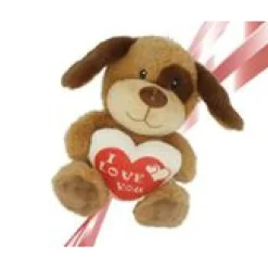 PELUCHE CANE CON CUORE SCRITTA 