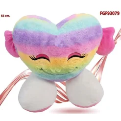 PELUCHE FORMA CUORE CON PIEDI MULTICOLOR PUPAZZO 55CM REGALO SAN VALENTINO 93079