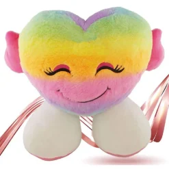 PELUCHE FORMA CUORE CON PIEDI MULTICOLOR 30CM REGALO SAN VALENTINO PUPAZZO 93062