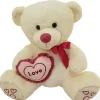 PELUCHE ORSO CON CUOREL 55CM PUPAZZO BAMBINI ORSACCHIOTTO MORBIDO SAN VALENTINO