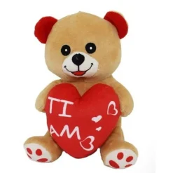 PELUCHE ORSO ORSETTO CON CUORE TI AMO 17 CM PUPAZZO REGALO SAN VALENTINO 68072