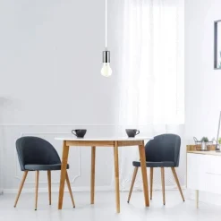 PENDENTE IN ACCIAIO BIANCO A SOFFITTO CROMATO PORTALAMPADA LAMPADA MODERNO DESIGN