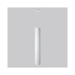 PENDENTE LAMPADA LAMPADARIO BARRA TONDA BIANCO 50X60CM A SOFFITTO LUCE LED APPLIQUE