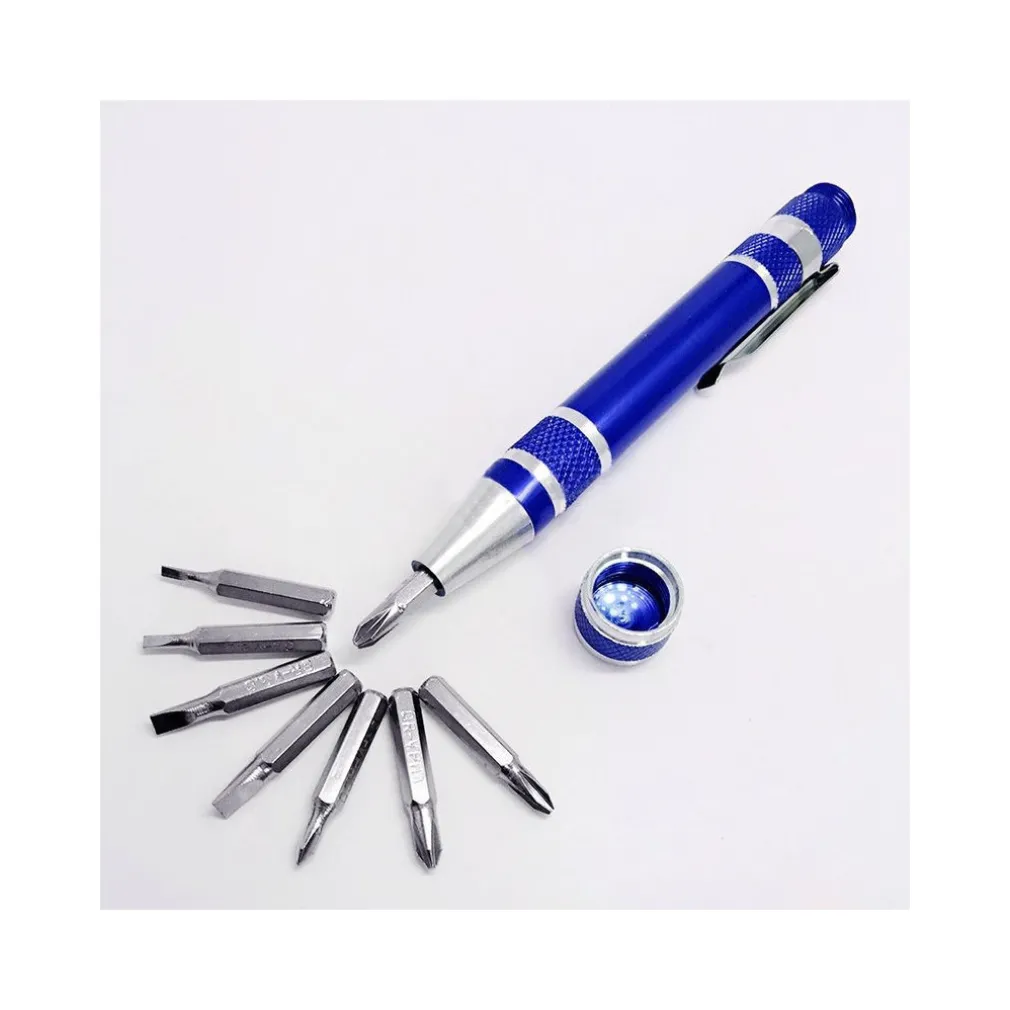 PENNA DI PRECISIONE 8IN1 IN ALLUMINIO MULTIFUNZIONE SET PUNTE CACCIAVITI CACCIAVITE TORX