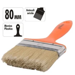 PENNELLO 80 MM PENNELLESSA CON MANICO IN PLASTICA PER PITTURA VERNICIARE 90259