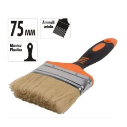 PENNELLO PIATTO 3" 75 MM SETOLE MORBIDE PITTURA VERNICE MANICO ANTISCIVOLO 90279