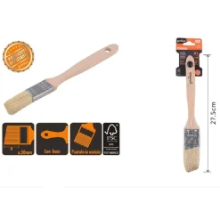 PENNELLO PIATTO 27.5 CM OBLIQUO CON MANICO LEGNO SETOLE LUNGHE DA PITTURA 90214