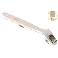 PENNELLO PIATTO 45 MM OBLIQUO MANICO IN LEGNO LUNGO COLLO ANGOLARE PITTURA 90241