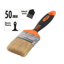 PENNELLO PIATTO 2" 50MM SETOLE MORBIDE PITTURA VERNICE MANICO ANTISCIVOLO 90277