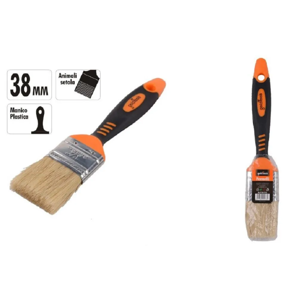 PENNELLO PIATTO 1.5" 38MM SETOLE MORBIDE PITTURA VERNICE MANICO ANTISCIVOLO 90276